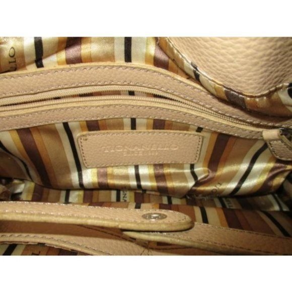 Tignanello Beige Mini Pebble Leather Box Bottom